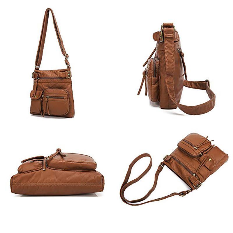 Casual Pu-lederen Crossbodytas Voor Dames Met Meerdere Zakken