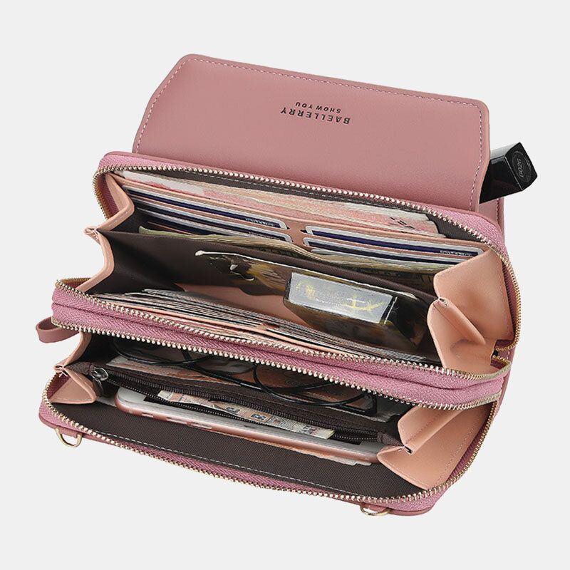 Dames 12 Kaartsleuven Grote Capaciteit Telefoontas Crossbody Tas