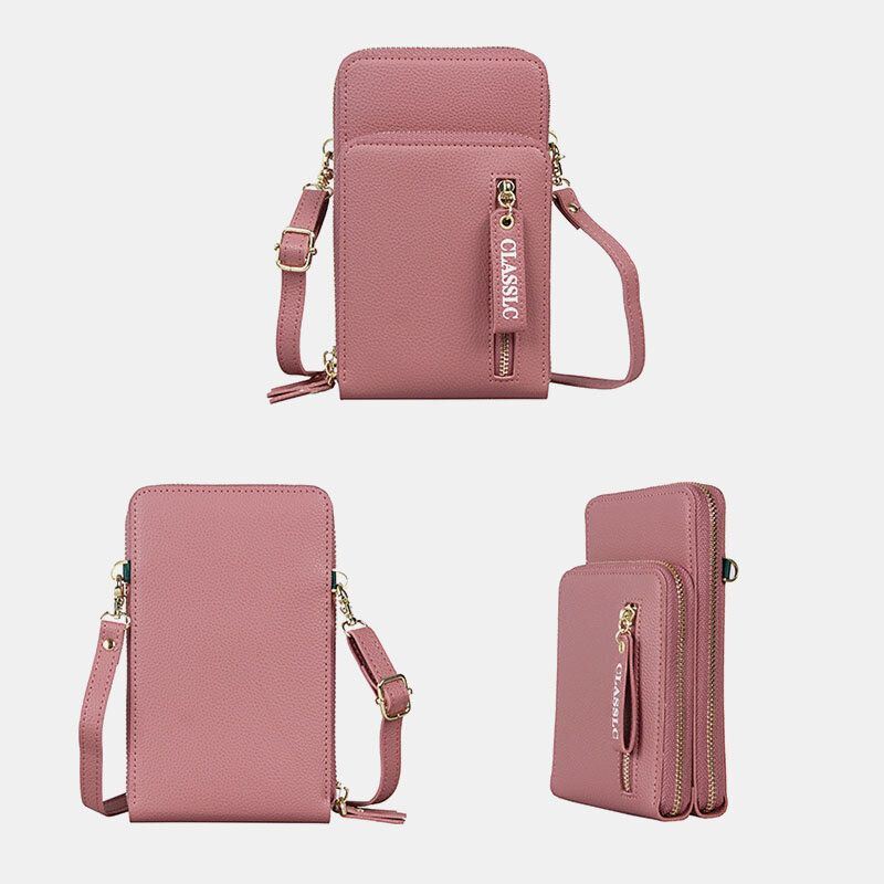 Dames 3 Kaartsleuven 6.5 Inch Stevige Telefoontas Crossbody Tas Schoudertas