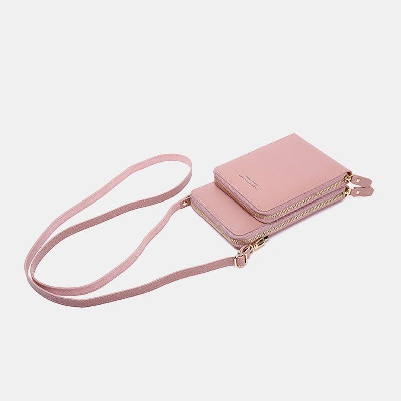 Dames 5 Kaartsleuven Telefoontas Solid Crossbody Tassen