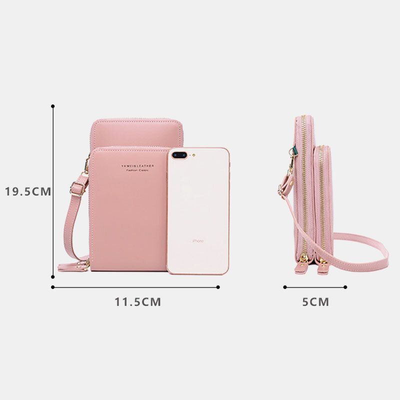 Dames 5 Kaartsleuven Telefoontas Solid Crossbody Tassen