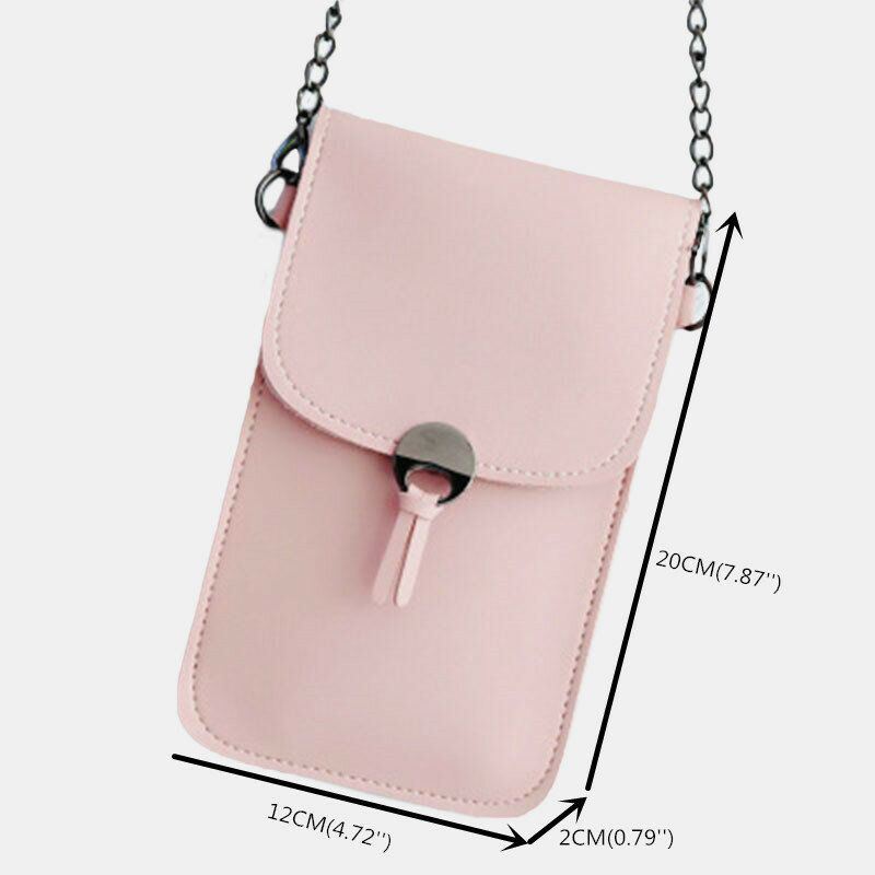 Dames 6.3 Inch Touch Screen Chain Solid Crossbody Tas Telefoontas