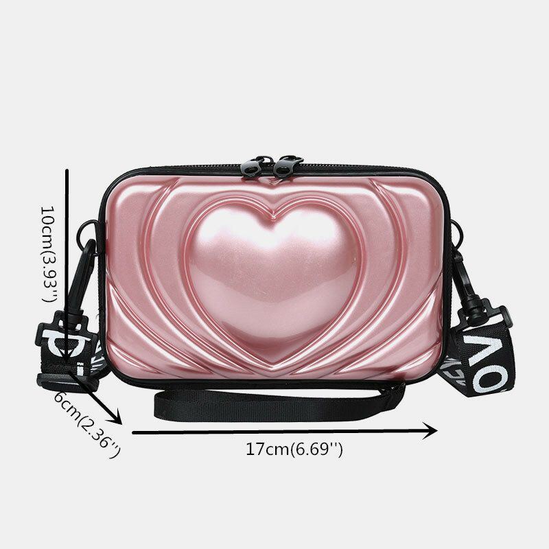 Dames 6.5 Inch Love Solid Trunk Phone Bag Crossbody Tas