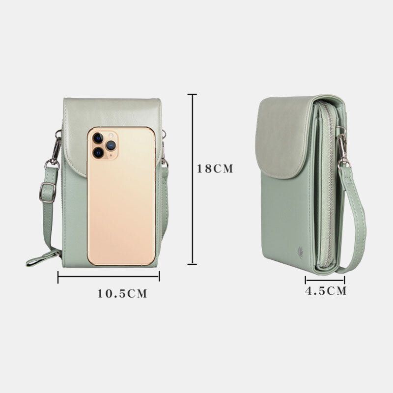 Dames 8 Kaartsleuven Telefoontas Solide Crossbody Tas Schoudertas