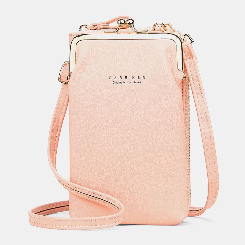 Dames 9 Kaartsleuven Telefoontas Solide Crossbody Tas Schoudertas