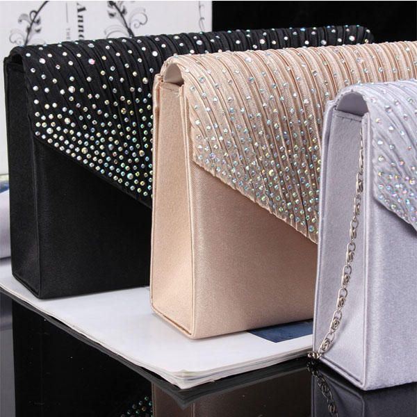 Dames Avond Bruids Portemonnee Envelop Flash Diamond Clutch Draagbare Schoudertas Crossbody Tas