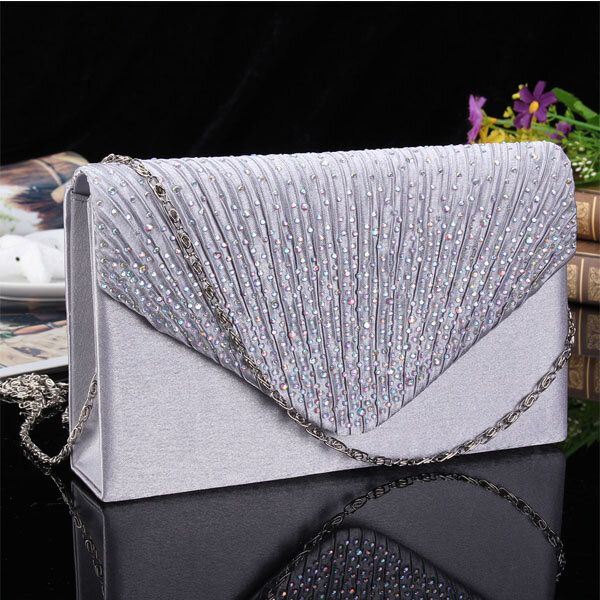 Dames Avond Bruids Portemonnee Envelop Flash Diamond Clutch Draagbare Schoudertas Crossbody Tas