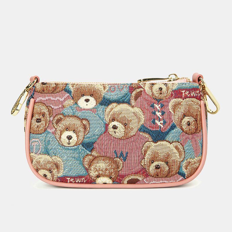 Dames Bear Pattern Casual 3 Pcs Portemonnee Crossbody Tas