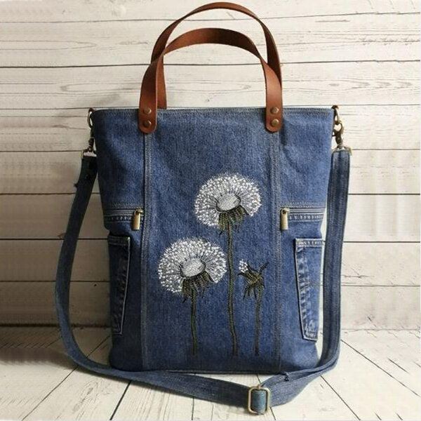 Dames Bloemenprint Canvas Handtas Schoudertas Handtas