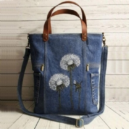 Dames Bloemenprint Canvas Handtas Schoudertas Handtas