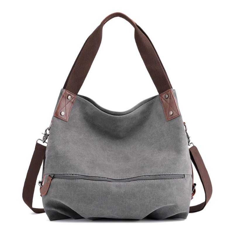 Dames Canvas Tote Handtas Minimalistische Mode Zomer Boodschappentas Schouder Crossbody Tas