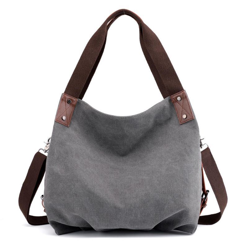 Dames Canvas Tote Handtas Minimalistische Mode Zomer Boodschappentas Schouder Crossbody Tas