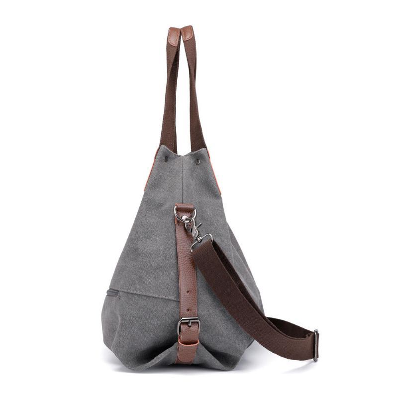 Dames Canvas Tote Handtas Minimalistische Mode Zomer Boodschappentas Schouder Crossbody Tas