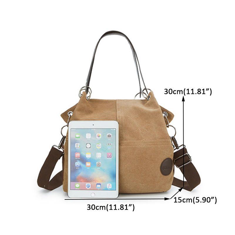 Dames Casual Canvas Multi-carry Handtas Schoudertas