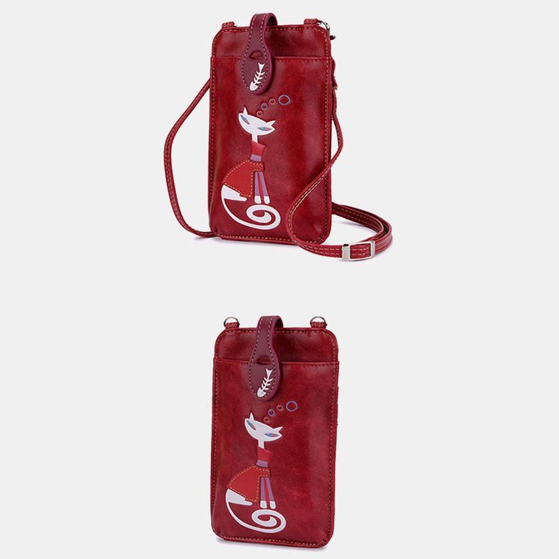 Dames Casual Mode Schoonheid Kat Patroon Crossbody Tas Schoudertas Voor Outdoor