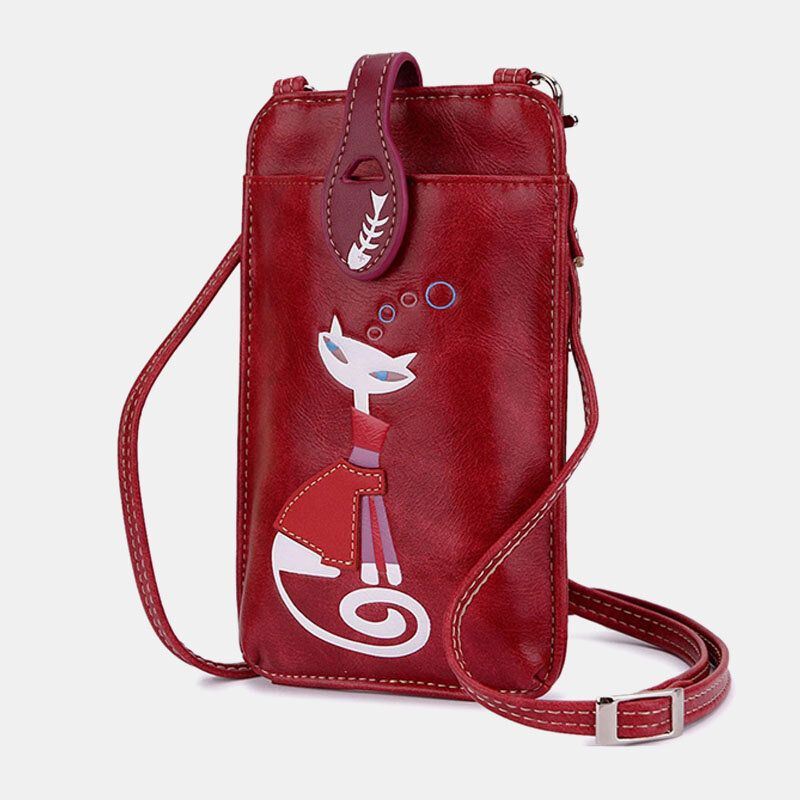 Dames Casual Mode Schoonheid Kat Patroon Crossbody Tas Schoudertas Voor Outdoor