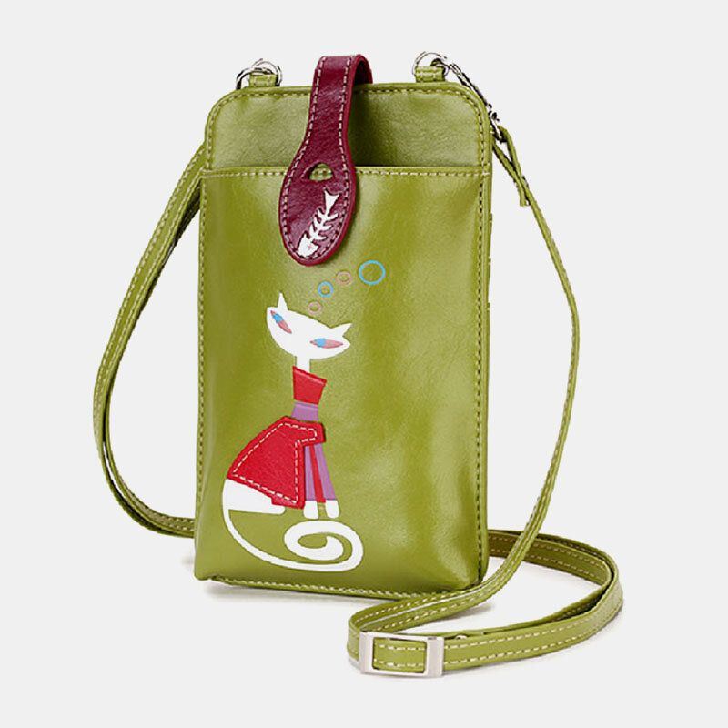 Dames Casual Mode Schoonheid Kat Patroon Crossbody Tas Schoudertas Voor Outdoor