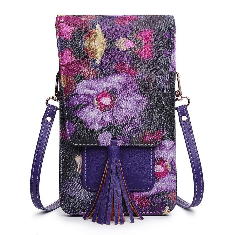 Dames Casual Multi-color Flower National Phone Bag