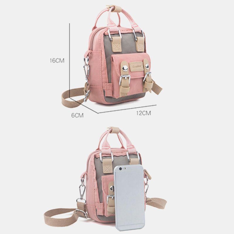 Dames Colorblock Nylon Waterdichte Crossbody Tas Mini Schoudertas