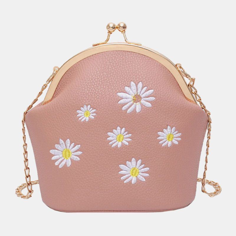 Dames Daisy Borduurkettingen Hasp Crossbody Tas Schoudertas