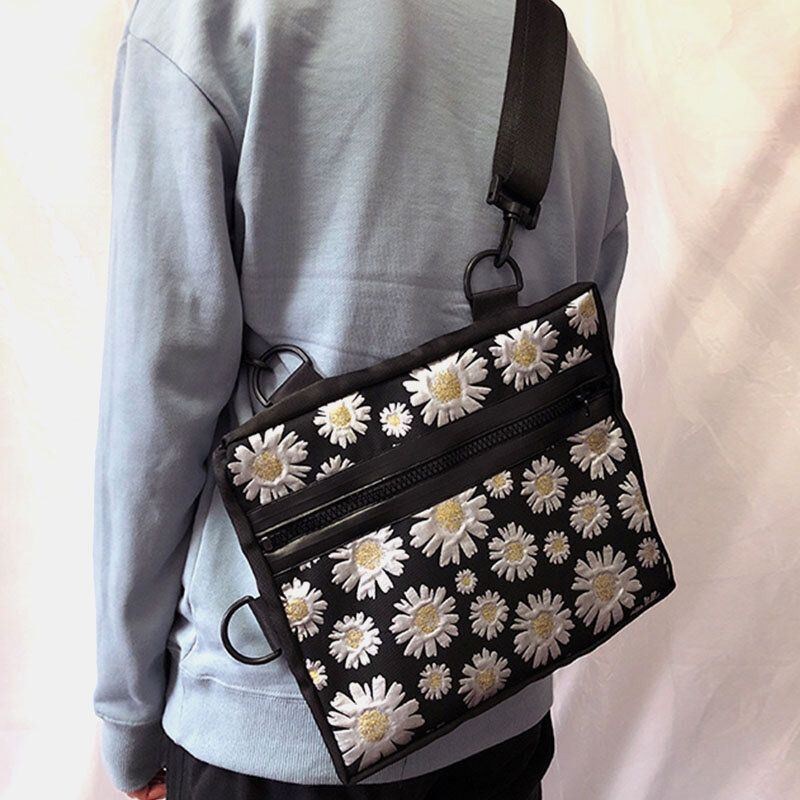 Dames Daisy Casual Bloem Nylon Crossbody Tas Schoudertas