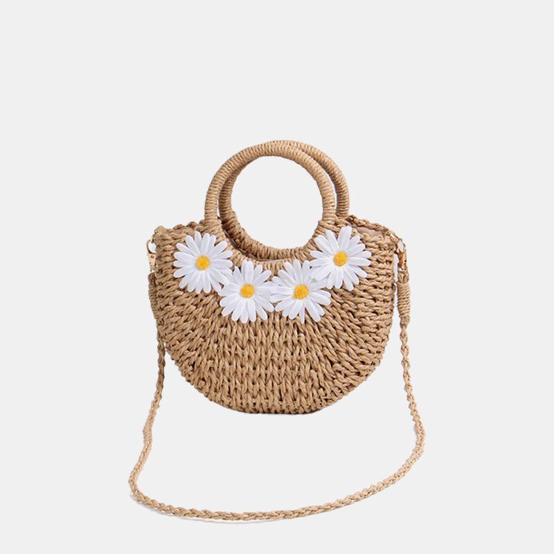 Dames Daisy Travel Zomer Strand Stro Handtas Crossbody Tas Schoudertas