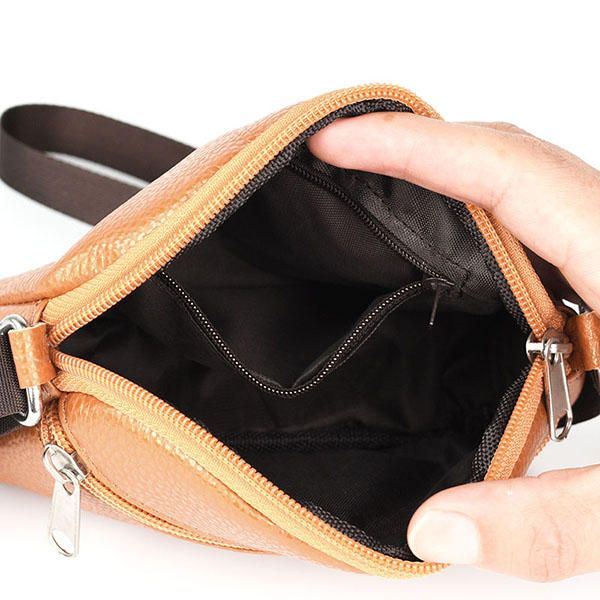 Dames Echt Leer Koeienhuid Casual Schoudertas Telefoon Tas Crossbody Tas