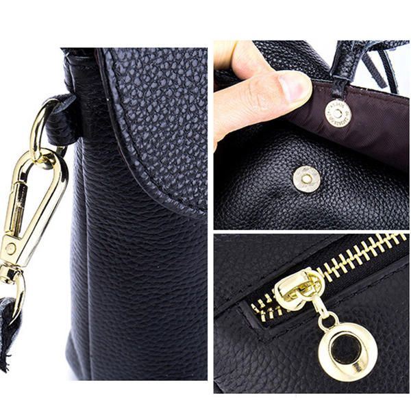 Dames Echt Leer Kwastje Mini Schoudertassen Vintage Hasp Crossbody Tassen 5.5 Inch Telefoon Tassen