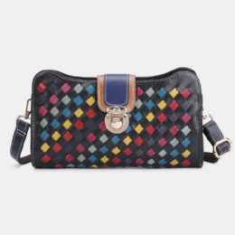 Dames Echt Leer Patchwork Telefoon Tas Crossbody Tas Schoudertas