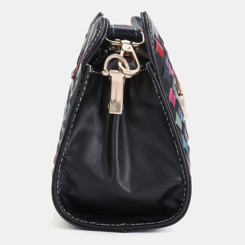 Dames Echt Leer Patchwork Telefoon Tas Crossbody Tas Schoudertas