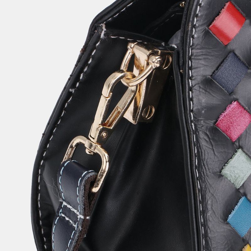 Dames Echt Leer Patchwork Telefoon Tas Crossbody Tas Schoudertas