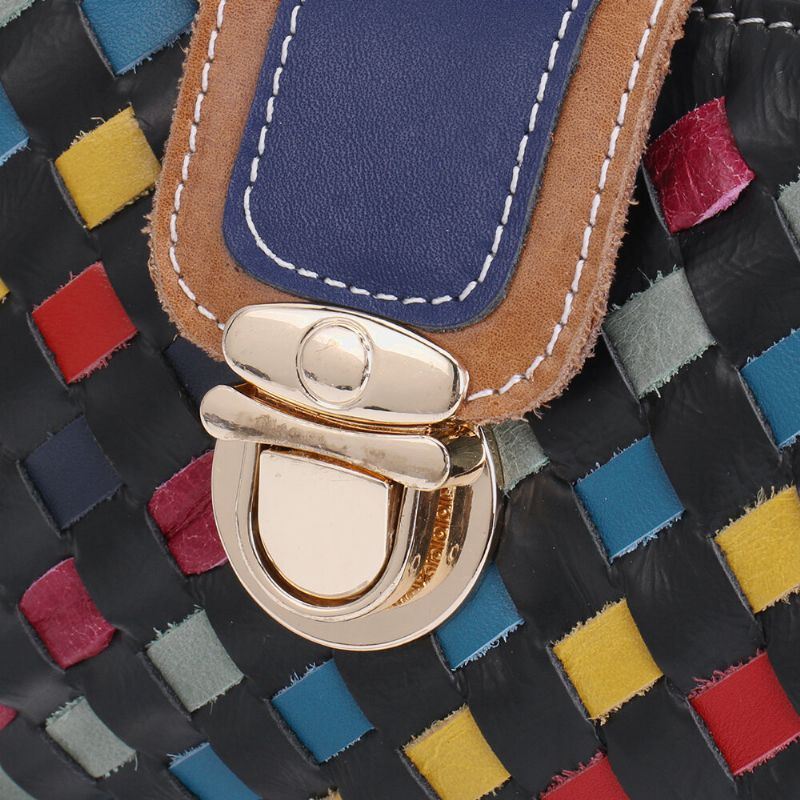 Dames Echt Leer Patchwork Telefoon Tas Crossbody Tas Schoudertas