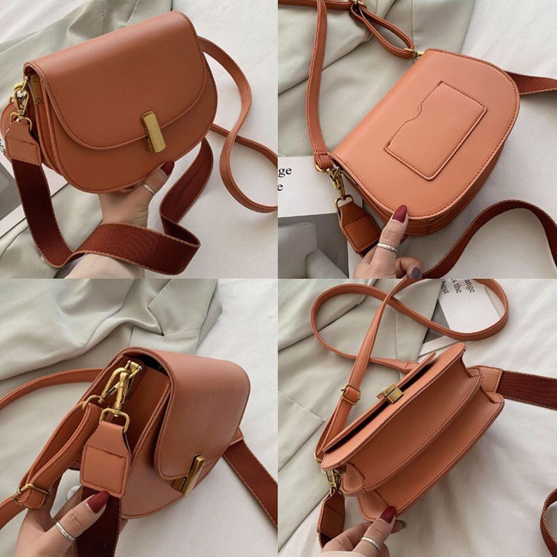 Dames Effen Halfronde Zadeltas Crossbody Tas Vrijetijdsborsttas