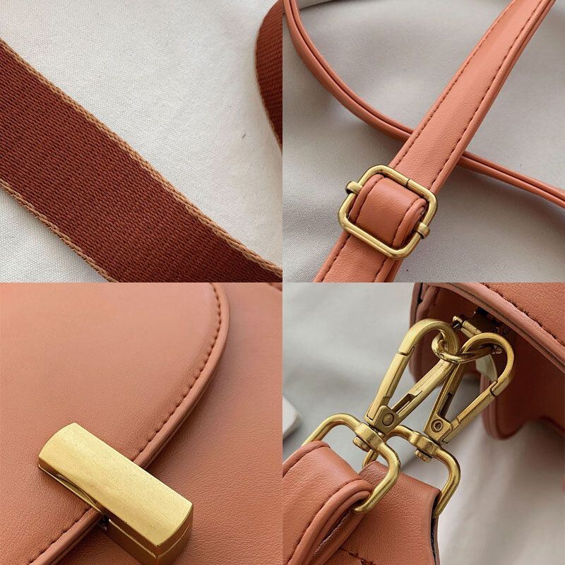 Dames Effen Halfronde Zadeltas Crossbody Tas Vrijetijdsborsttas