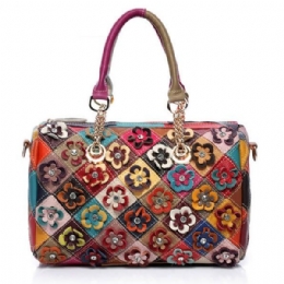 Dames Elegante Bloem Patchwork Crossbody Tas Handtas