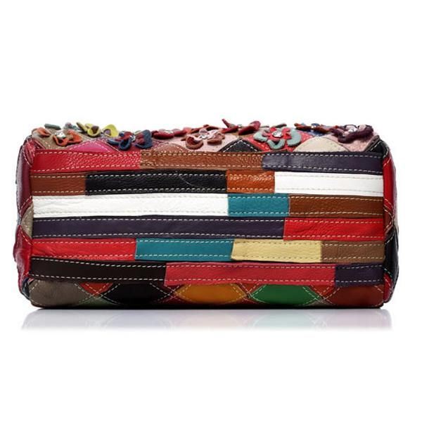 Dames Elegante Bloem Patchwork Crossbody Tas Handtas