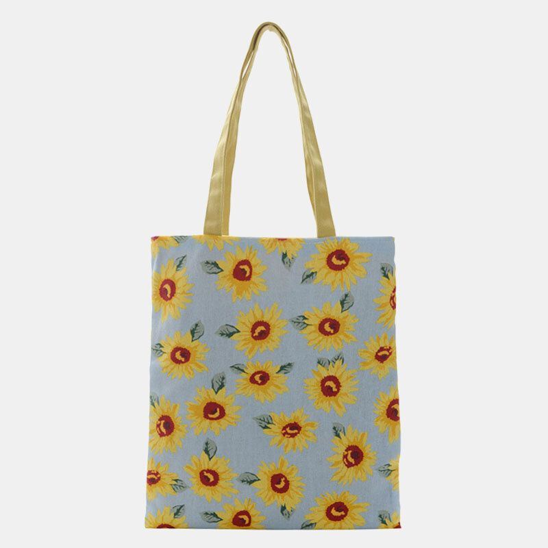 Dames Gestippelde Daisy Bedrukte Tote Bag Handtas Schoudertas