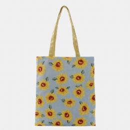 Dames Gestippelde Daisy Bedrukte Tote Bag Handtas Schoudertas