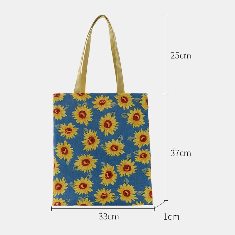 Dames Gestippelde Daisy Bedrukte Tote Bag Handtas Schoudertas