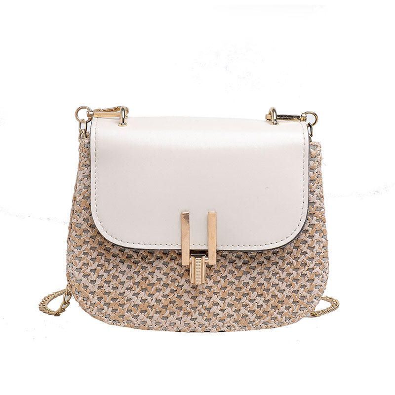 Dames Geweven Flap Chain Crossbody Tas Schoudertas