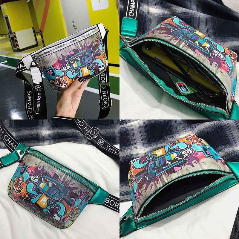 Dames Graffiti Geschilderde Borsttas Sling Bag