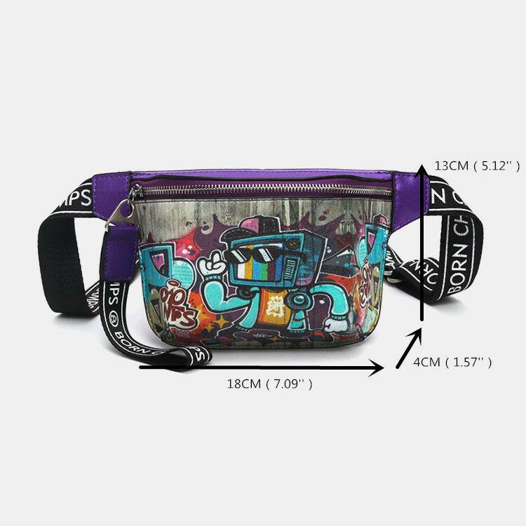 Dames Graffiti Geschilderde Borsttas Sling Bag