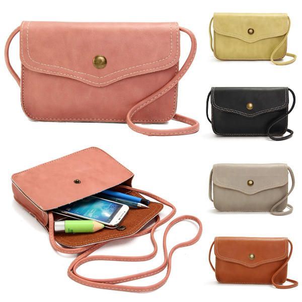 Dames Hasp Mini-schoudertassen Pu-lederen Telefoontassen Case Crossbody-tassen