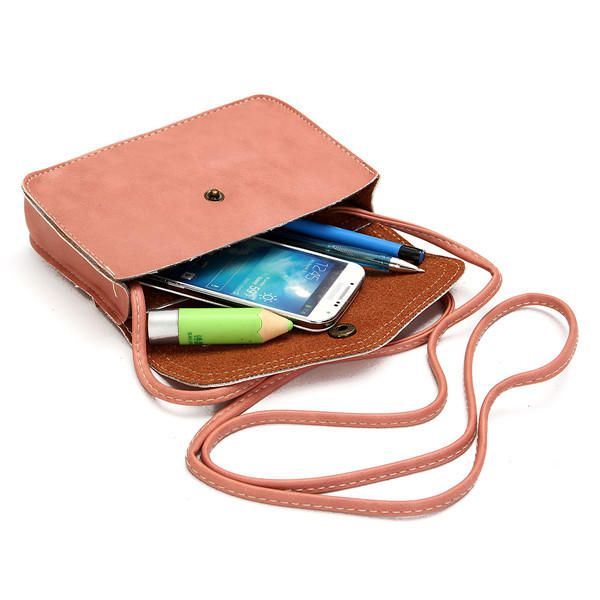 Dames Hasp Mini-schoudertassen Pu-lederen Telefoontassen Case Crossbody-tassen