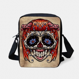 Dames Kinderen Halloween Stijl Gekleed Leuke Schedel Patroon Crossbody Tas Voor Carry Snoep Suiker