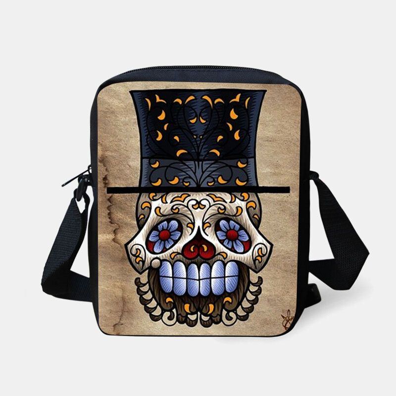 Dames Kinderen Halloween Stijl Gekleed Leuke Schedel Patroon Crossbody Tas Voor Carry Snoep Suiker