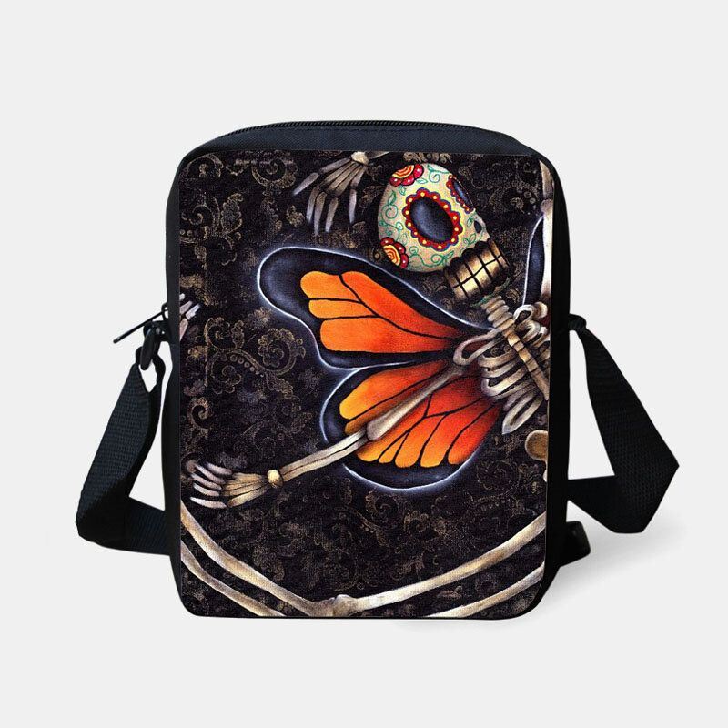 Dames Kinderen Halloween Stijl Gekleed Leuke Schedel Patroon Crossbody Tas Voor Carry Snoep Suiker