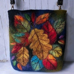 Dames Kleurrijke Blad Diy Lam Haartas Crossbody Tas Schoudertas