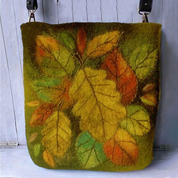 Dames Kleurrijke Blad Diy Lam Haartas Crossbody Tas Schoudertas