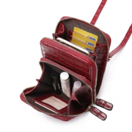 Dames Krokodil Patroon Multi-kaart Slots Tas Telefoon Tas Crossbody Tas